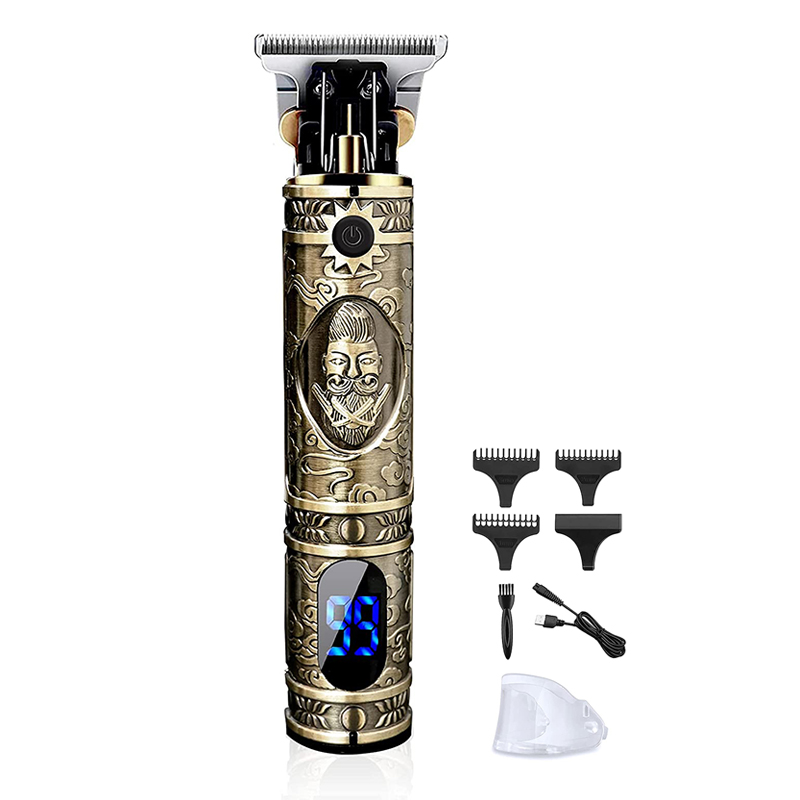 All Metal Hair Clippers for Men Zero Gapped T-Blade Trimmer Cordless Electric Beard Trimmer Shaver Professional Hair Trimmer