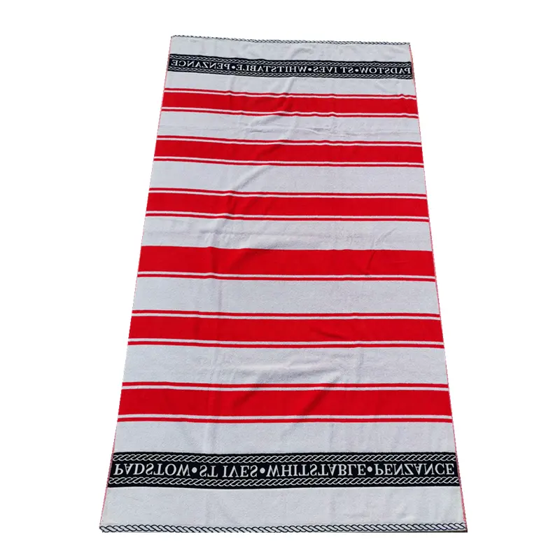 Home Fashion Designs Woven Logo Yarn Dyed 100% Cotton Red Striped Towels