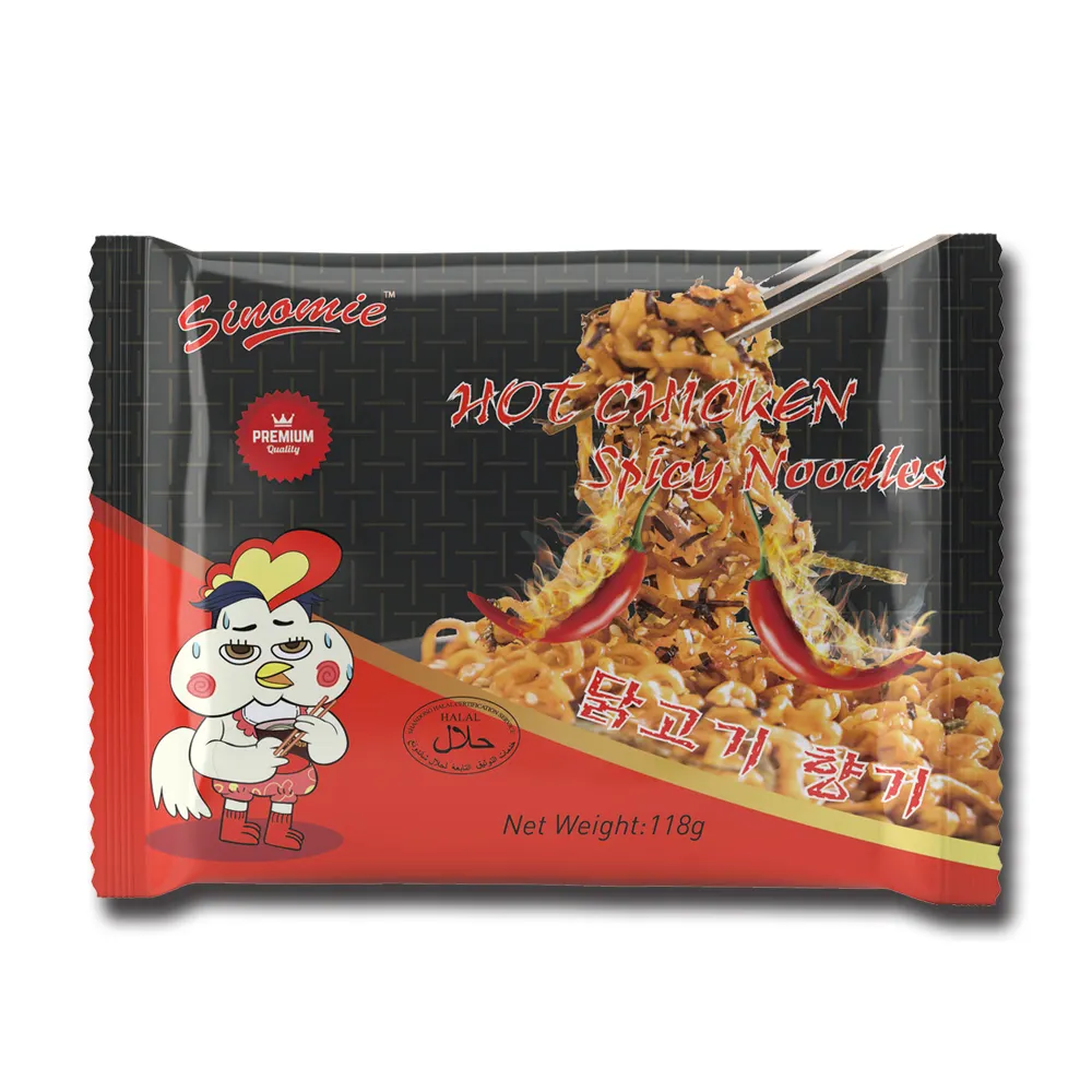 SINOMIE Brand Manufacturer Wholesale Korean Style Exporter Delicious Super Spicy Original Hot Fire Chicken Instant Noodle