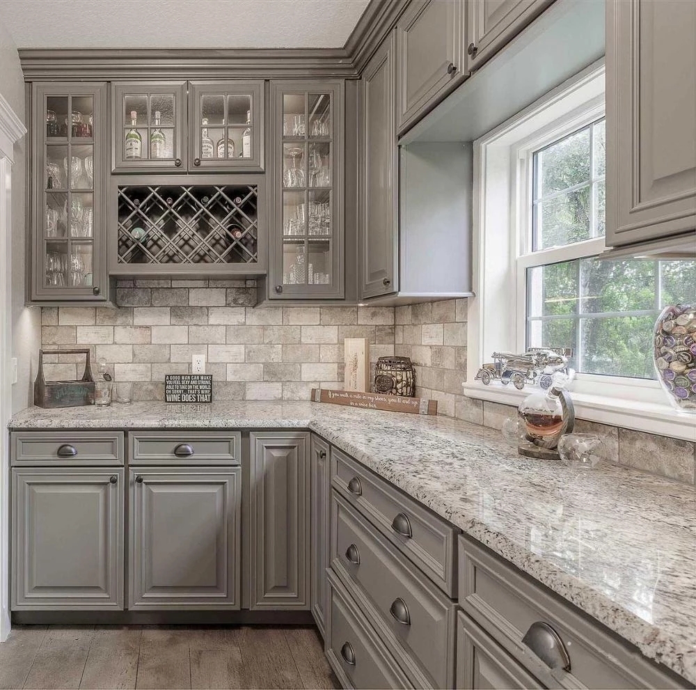 Kitchen Cabinet Customization Quartz Stone Countertop Integrated Stove Cabinet Decoration Overall Cabinet