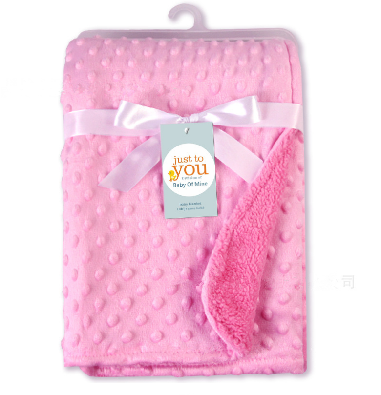 wholesale custom soft cotton plush dot baby minky blanket, minky baby blanket