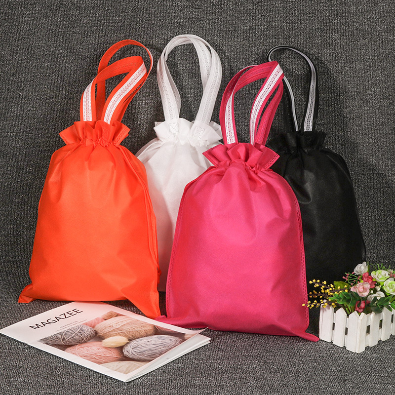 BG154 Non woven bundle pocket portable shoe bag double pull rope environmental protection drawstring dust bag custom logo
