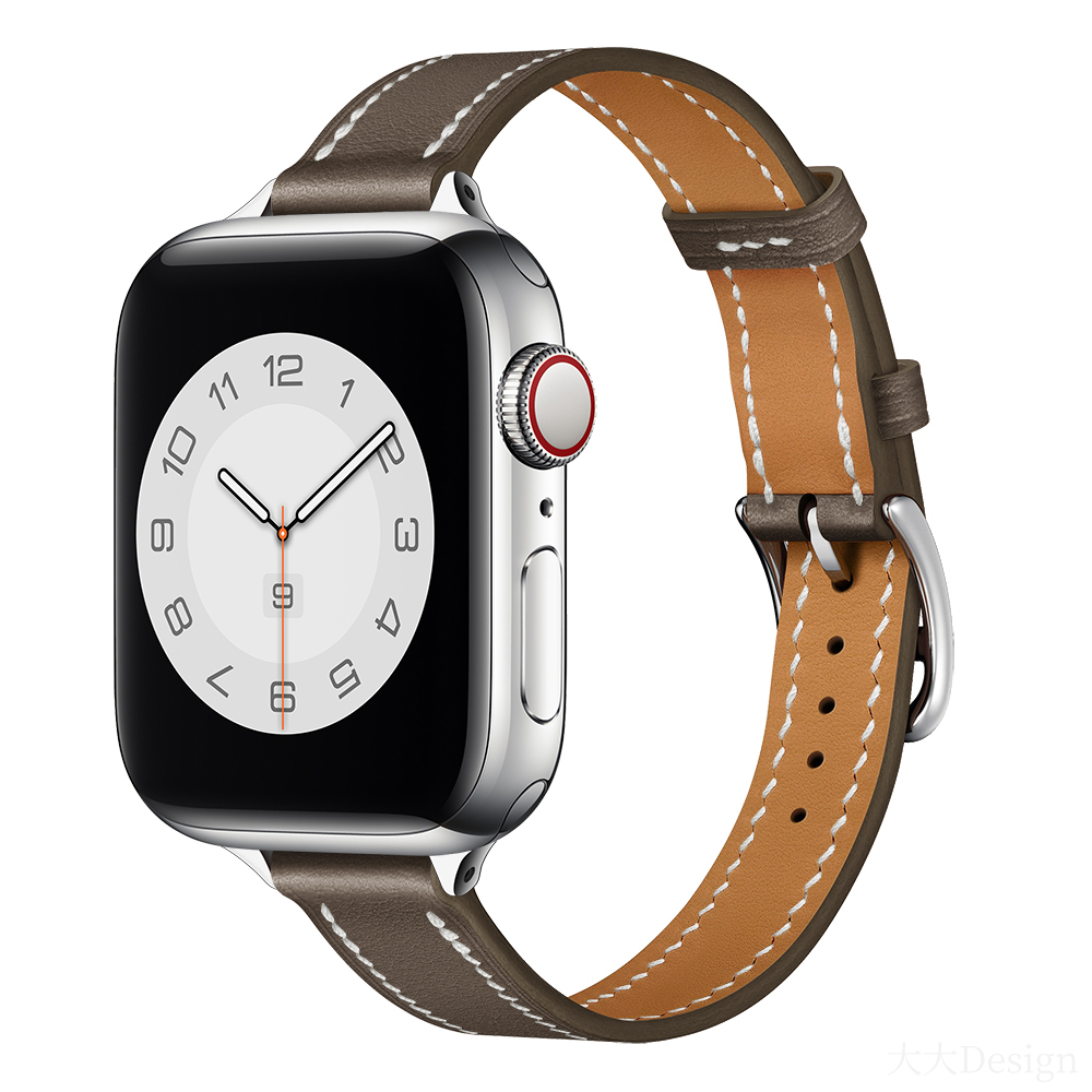 Тонкий ремешок для часов iWatch из натуральной кожи 38 мм 40 мм 42 мм 44 мм + адаптер для Apple Watch 6