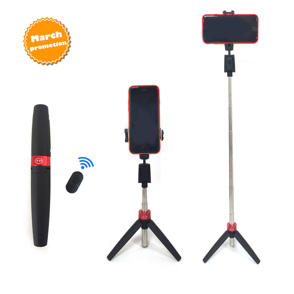 Amazon hot style Y11 селфи-палка для 360 поворотов складной мини-штатив с беспроводным пультом дистанционного управления затвором
