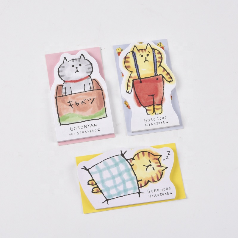 Stationary Custom Kawaii Printed Adhesive Pad Sticky Note Cartoon Creativity Self Adhesive Memo Pads For School Stationery Gifts