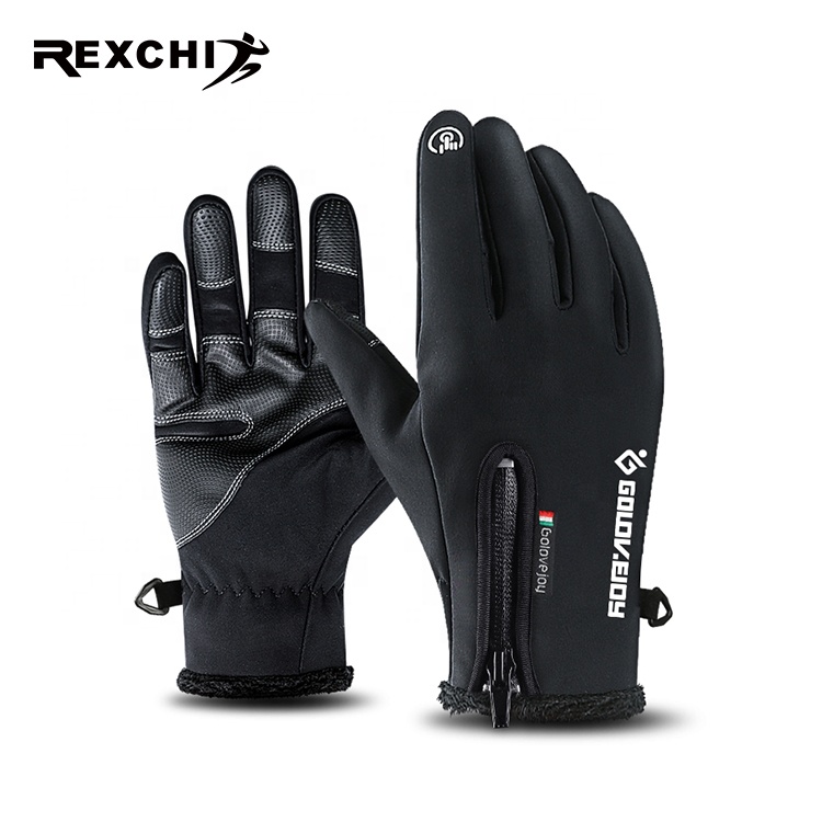 REXCHI DB03 Wholesale Outdoor Sports Waterproof Touch Screen Windproof Full Finger Winter Snowboard Skateboard Ski Gloves