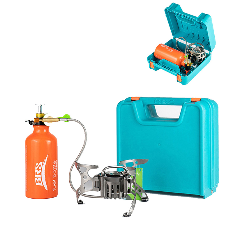 BRS Outdoor Camping Stove Oil/Gas Multi-Use Foldable Backpacking Stove Outdoor Cooking Picnic Gas Stove BRS-8A With Oil Bottle