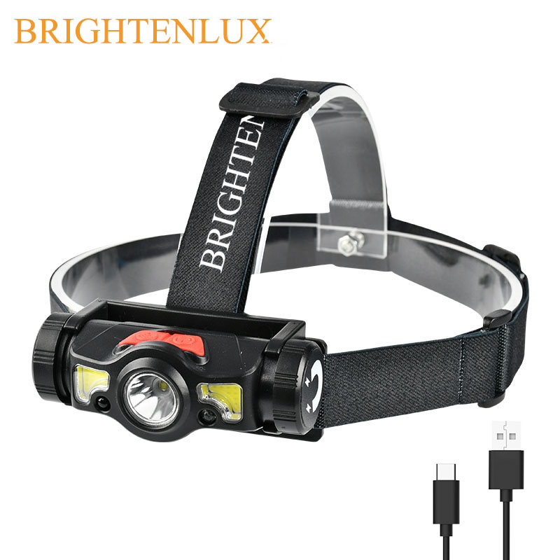 BRIGHTENLUX дешевый 180 Регулируемый USB Перезаряжаемый IPX4 водонепроницаемый светодиодный сенсорный налобный фонарь для езды