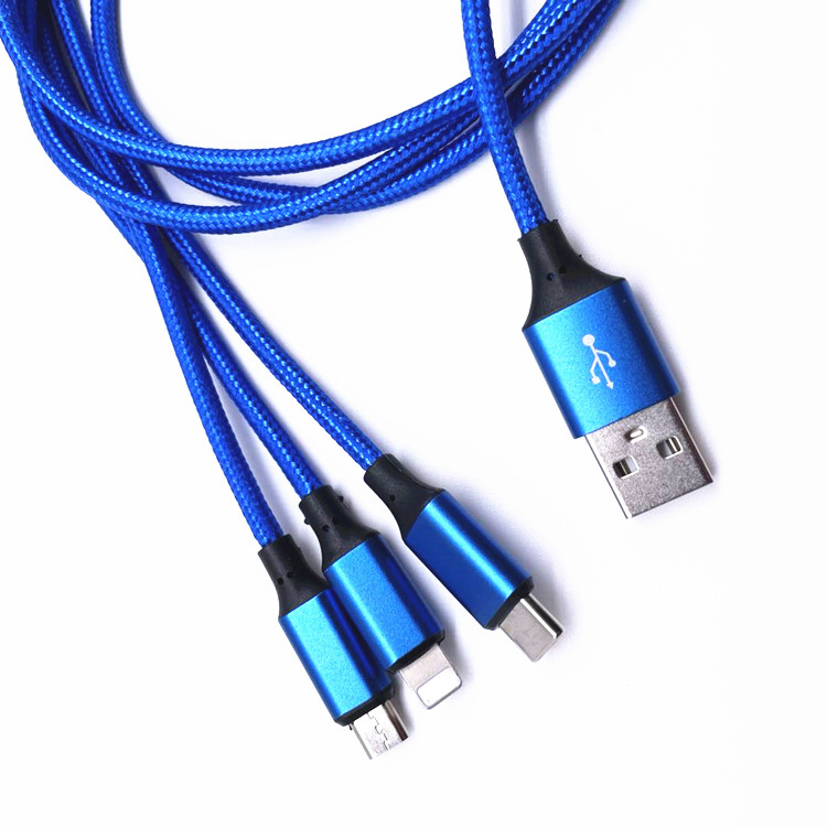3 в 1 Быстрый USB type C кабель для зарядки Универсальный многофункциональный мобильный телефон зарядное устройство Шнур