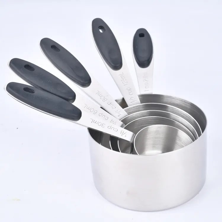Wholesale Metal Kitchen Utensils 5pcs Stainless Steel Measuring Cup Set