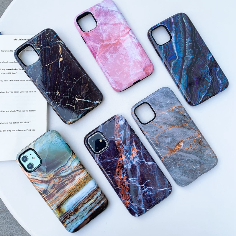 Однотонный чехол из ТПУ для сотового телефона iPhone 11 Pro Max с мраморным рисунком