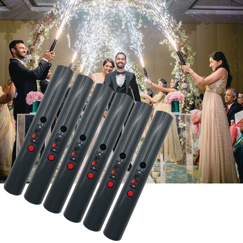 6 Pieces Mini Cold Pyro Fireworks Receiver Wedding Machine Wireless Fireworks Cold Fire Fountain Wedding Party Stage Handheld