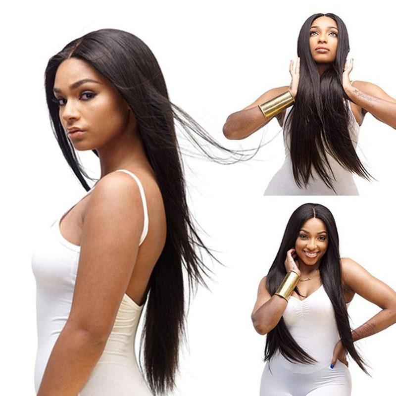 Heat Resistant Full Cheap Woman Synthetic Hair Wig With Lace Front Long Straight Hair Extension Wigs
