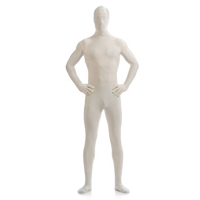 Боди из спандекса Zentai серебристо-серого цвета S/M/L/XL/XXL