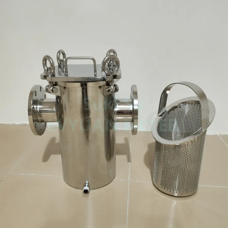 Custom Large flow SUS 304 316L Stainless steel inline filter strainer basket for oil/juice/beer/wine/milk mesh filters