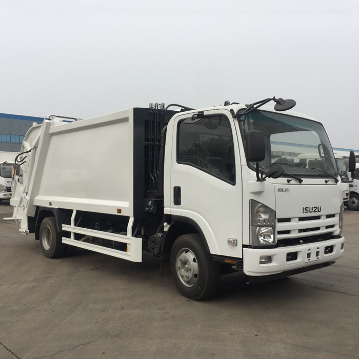 Мусоровоз заднего погрузчика 6 куб. М 7 м3 ISUZU, компрессионный мусоровоз