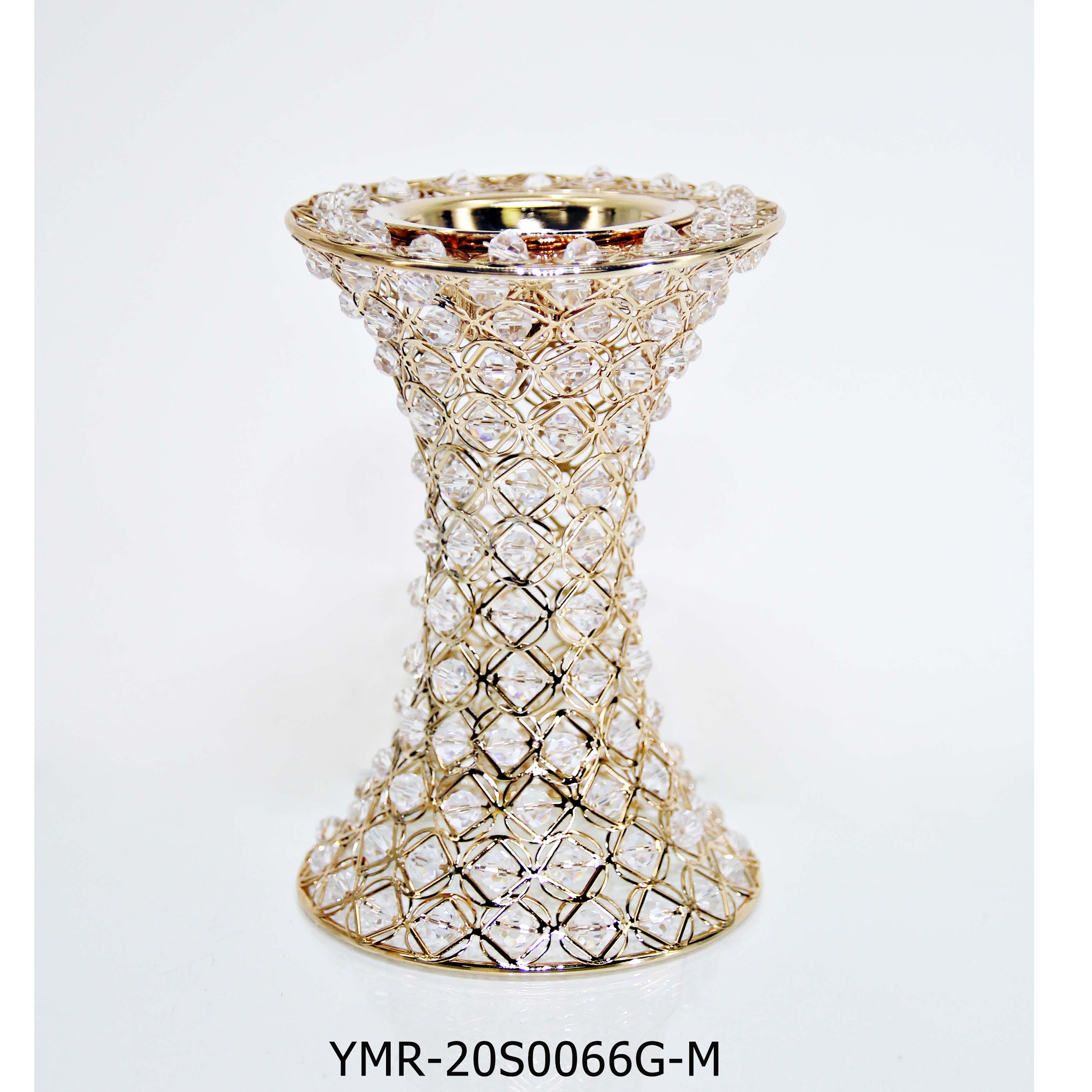 luxury metal iron cone golden k9 crystal incense holder burner
