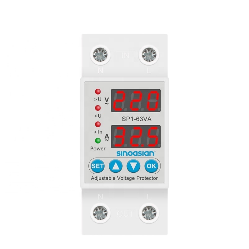 Производитель 2P 220/230V 1-63A din-рейка автоматический переподключение Регулируемый Защита от перенапряжения по току