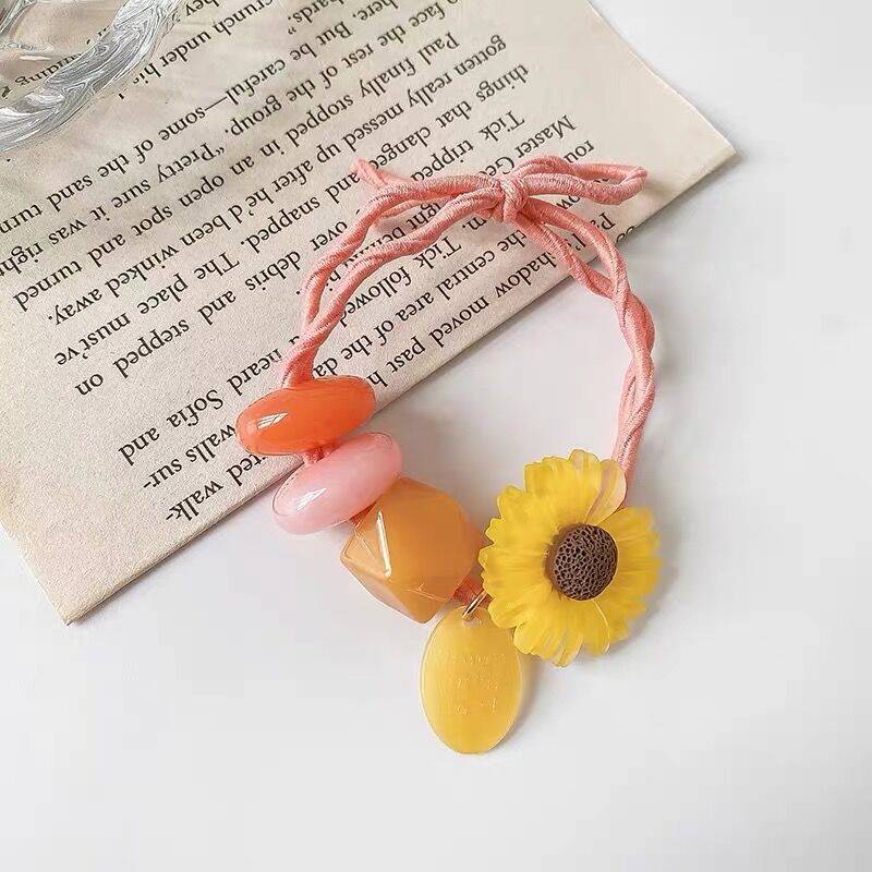 Lovely candy color Daisy rubber band hair band high elastic women's hair accessories manufacturers hot sale