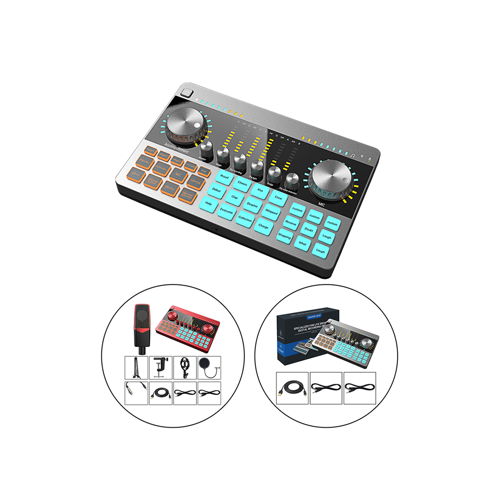 Professional mobile phone pc voice changer device strudio recording live broadcasting singing external usb sound card