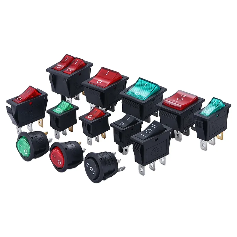 KCD1 KCD3 KCD4 Switches LED Illuminated Round Rocker Switch