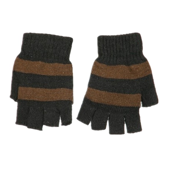 hotsale factory outlet Flip Knitted Striped men Mittens Half and Finger mittens