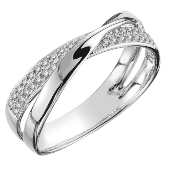 Huitan newest two tone x shape cross ring for women's wedding in fashion jewelry stunning cz stone big modern rings anillo