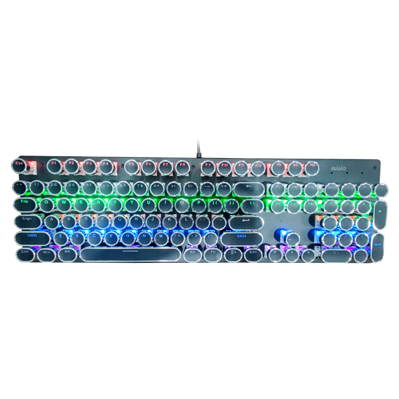 AIWO Brand New Retro Round Keycaps clavier mecanique Keyboards E-sport RGB Gaming Keyboard For Laptop