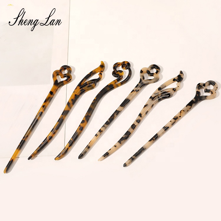 Shenglan 18CM Kimono Accessories Acetate jewelry Chopstick Vintage Hair chopsticks twisted Stick pin Women Girls
