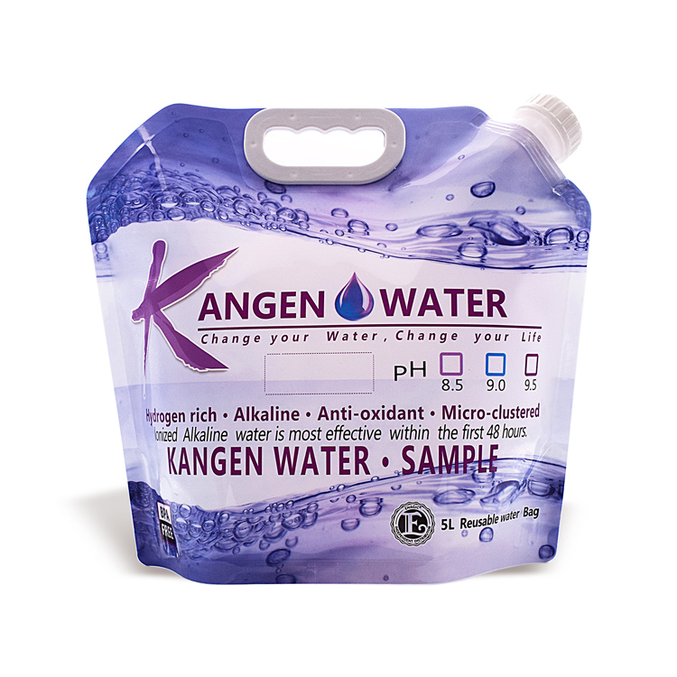 Hot Sale 1 Gallon Reusable Foldable Drinking Kangen Alkaline Flat Sport Water Bottle Bag for Camping & Hiking