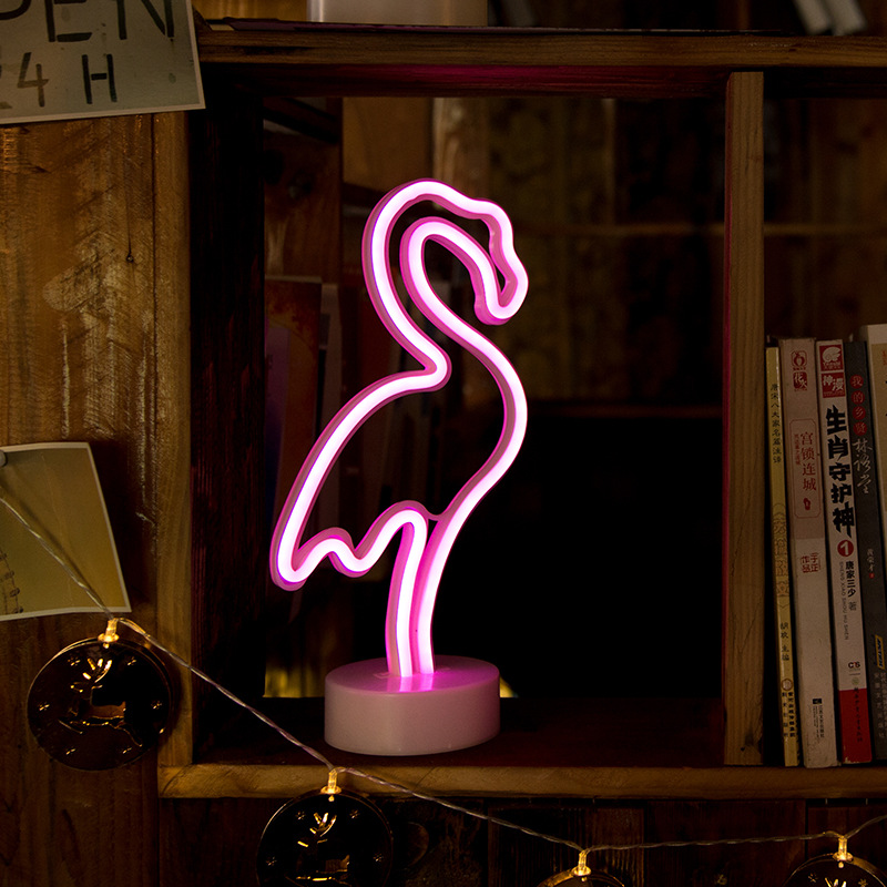 Table Decor Battery Usb Operated Flamingo Rainbow Letters Custom Led Neon Lights