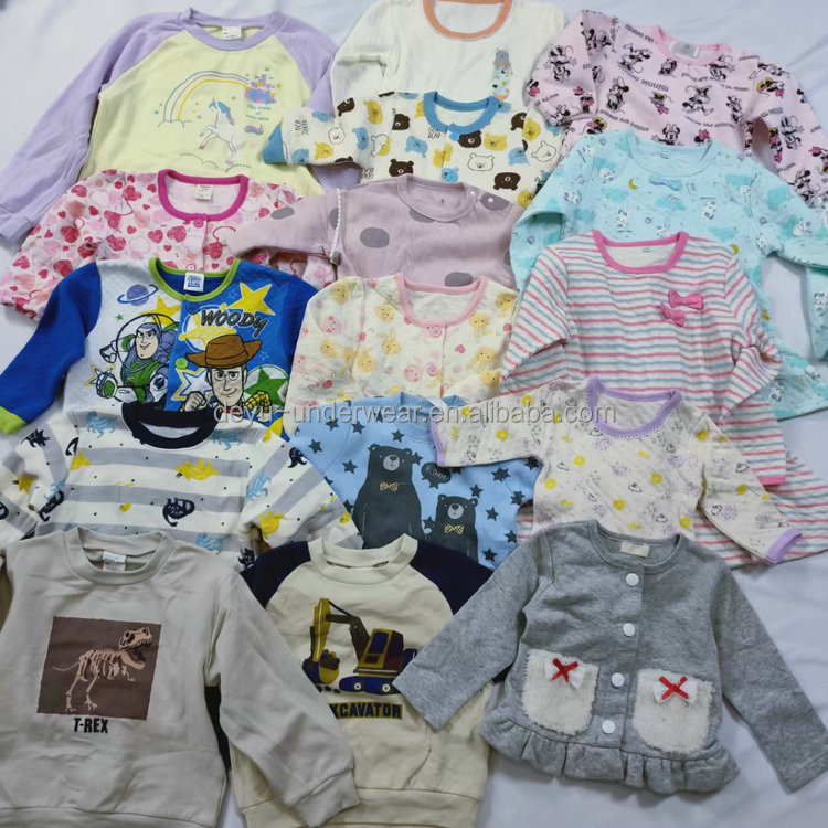 1.45 Dollars Model LY006 Series Mixed Style Long Sleeve For Boys And Girls Good Quality baby boy tops