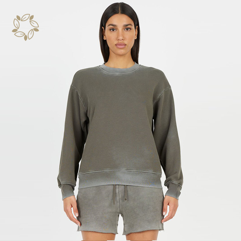 Organic Cotton Vintage Crew Sweatshirt Sustainable Women Sweatshirt Eco Friendly Sweatshirt Top