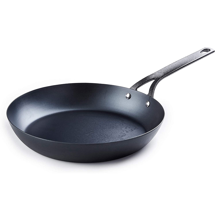 wholesales Bbq Frying pan black Skillet Carbon Steel Steak Fry Pan for outdoor