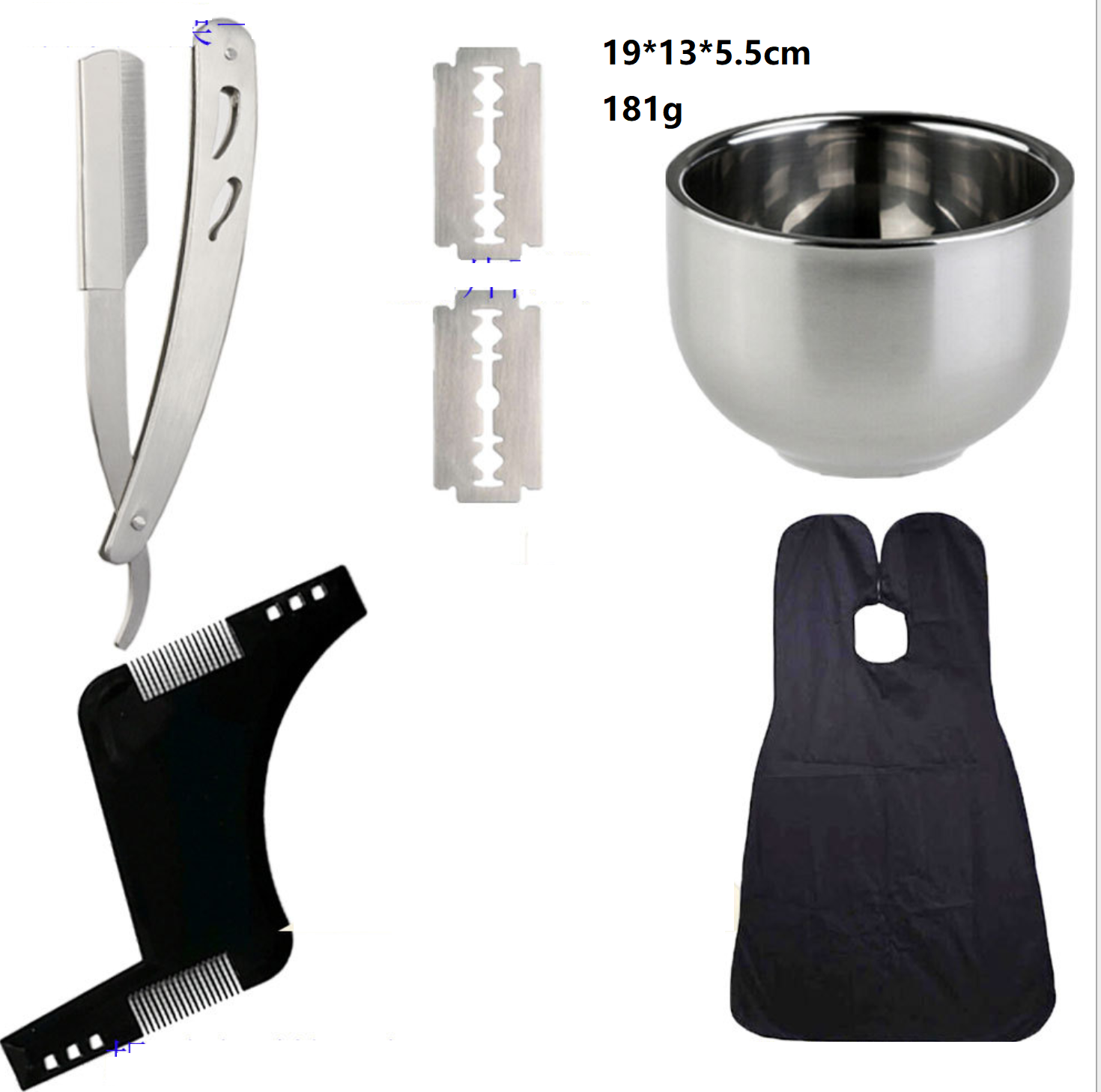 16 Men's Barber Tools Beard Styling Comb Brush Set Shaving Hairdressing Cloth Hair Dye Shawl
