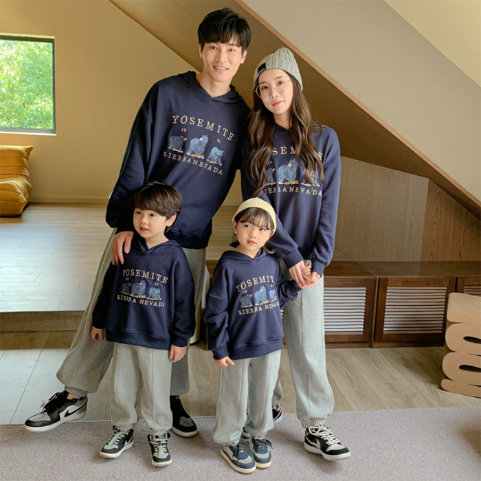 Embroidery fashion hoodie matching family outfits causal Family Matching Outfits hoodie