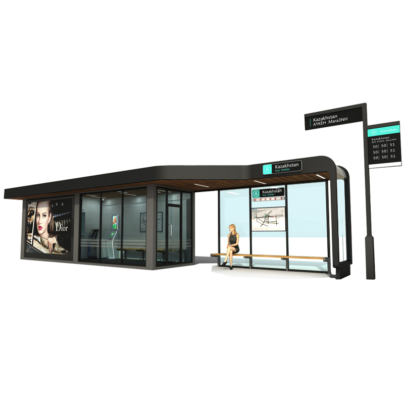 High quality galvanized steel advertising waterproof advertising billborad bus stop shelter