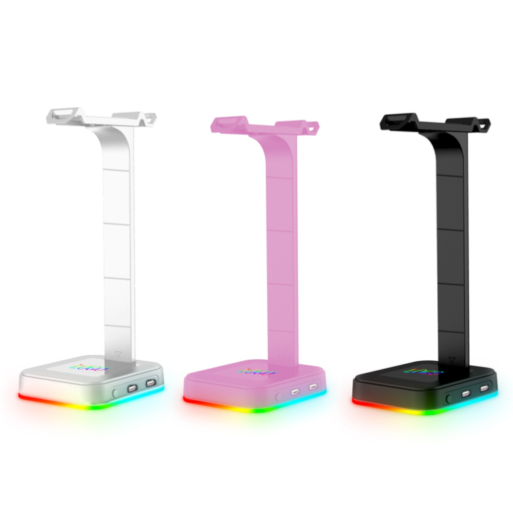In Stock headset stand gaming headphone holder display the headphone with RGB backlight 2 usb hub