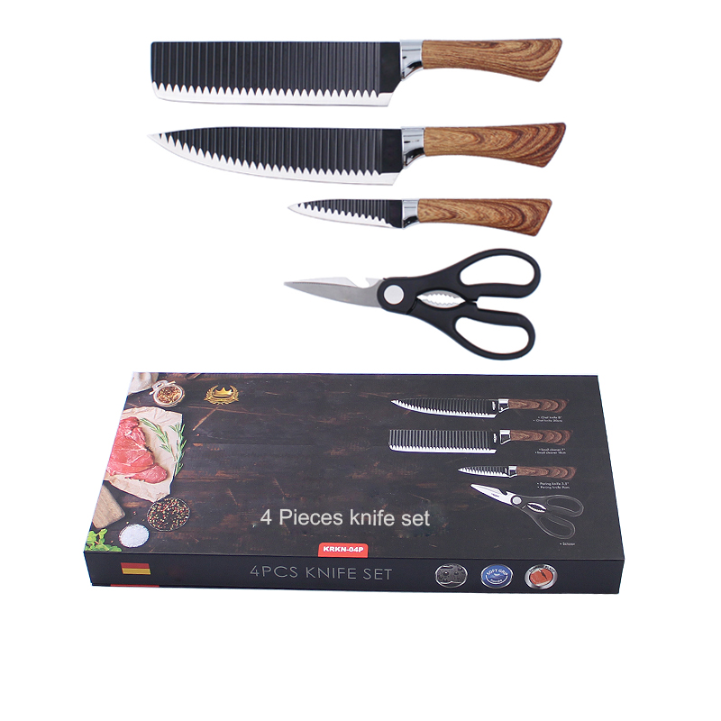 wholesale custom premium 4 pieces kitchen knife set with gift box
