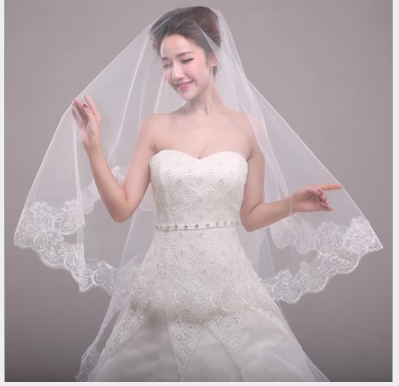 Новый дизайн, модные свадебные платья 1,5*1,2 м, кружевная свадебная фата
