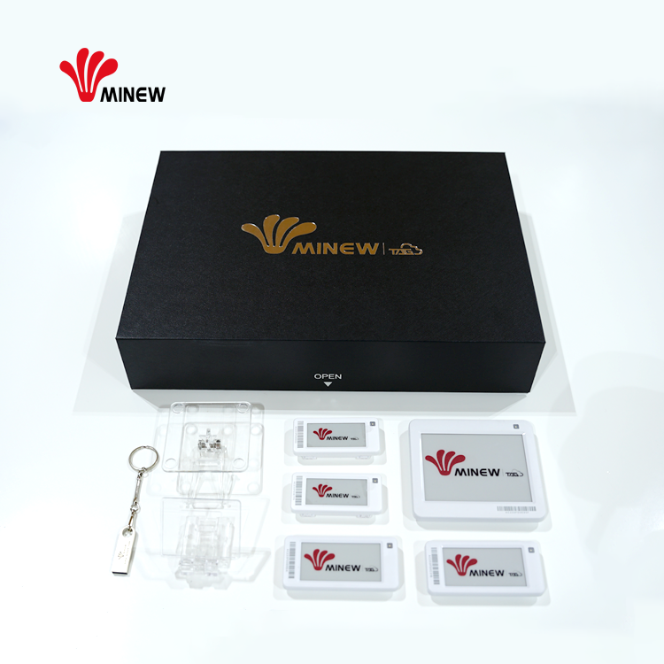 electronic shelf label price tag supermarket nfc solo kit controled by mobile phone show contents