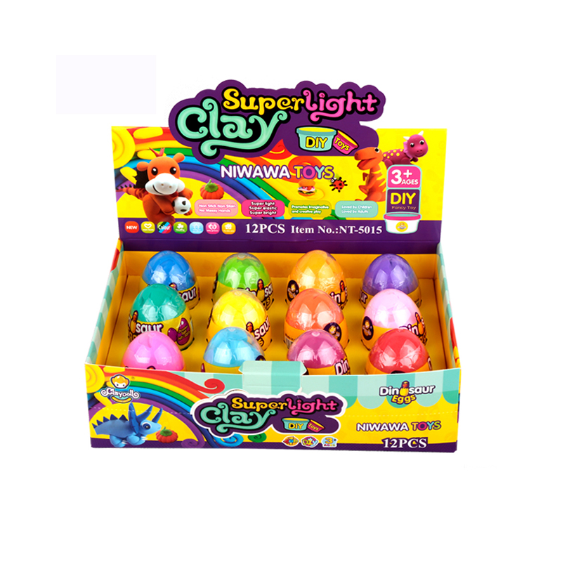Claydoll 12 цветов яйца коробка дисплея супер легкий магия пластилина, лепка из глины для детей