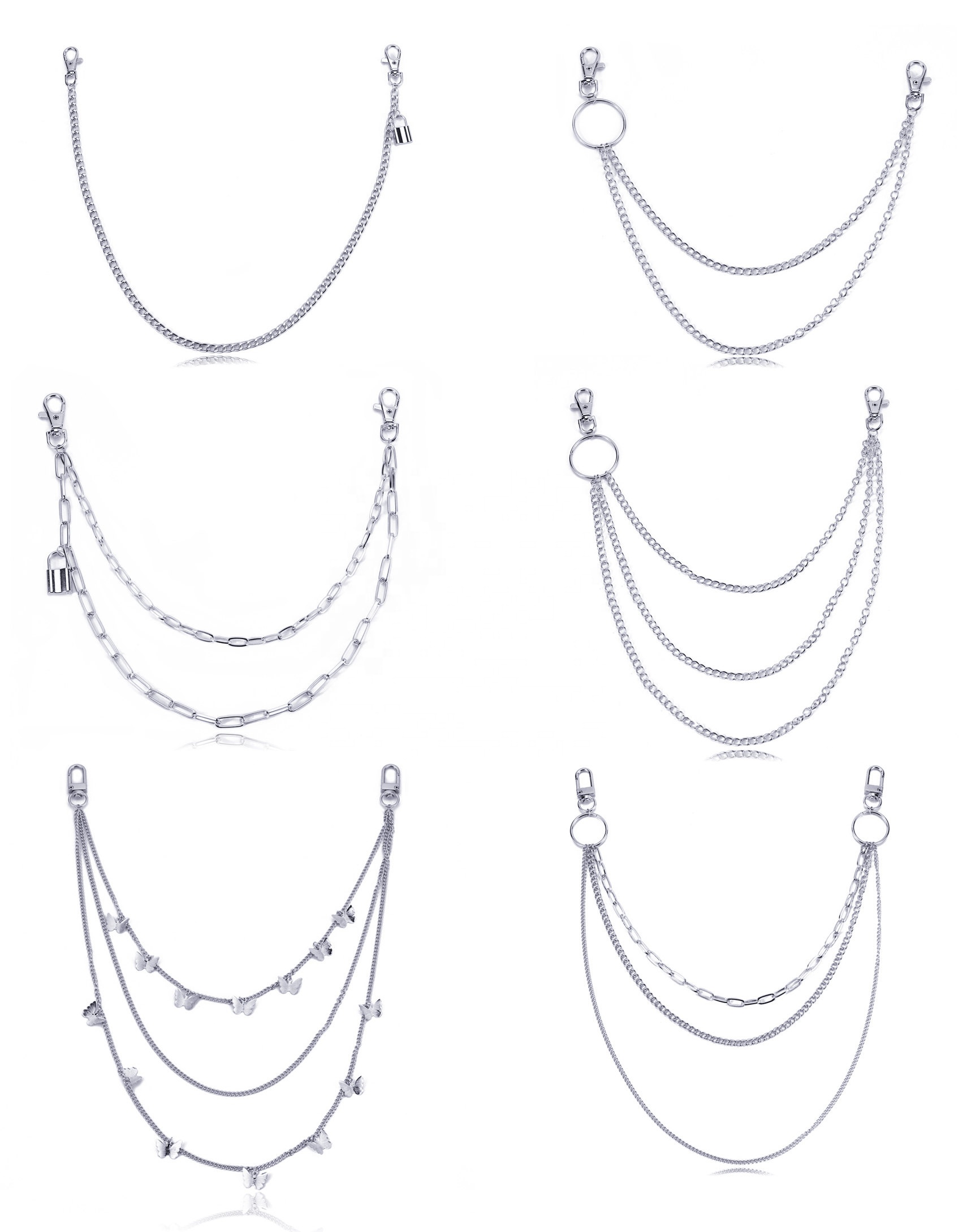China custom fashion pants chain multifunctional jeans chain punk hip hop charm style pants chain wholesale