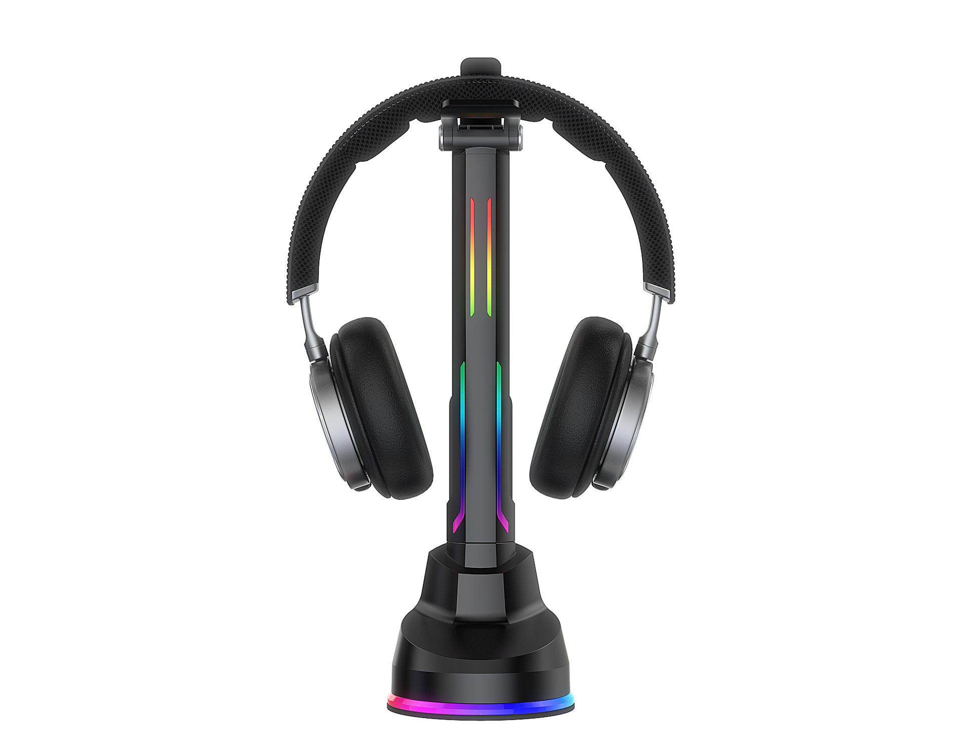 6-в-1 управляемый RGB игровая светодиодные фонари наушников держатель стенд с 4 USB 3,0 концентратор USB док-станция для FCC CE по ограничению на использование опасных материалов в производстве Сертифицированный