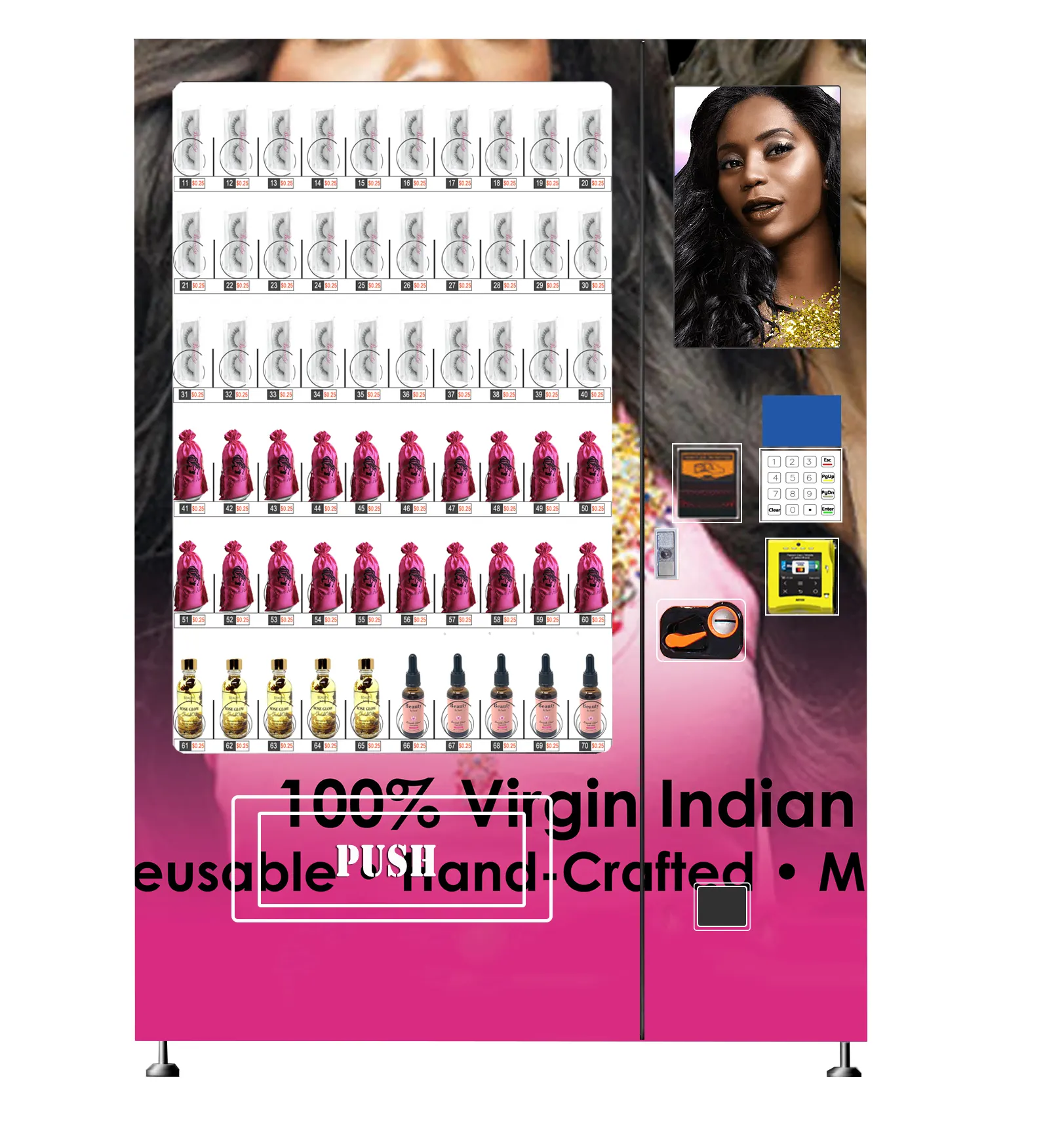 Top sales eyelash hair vending machine with touch screen monitor