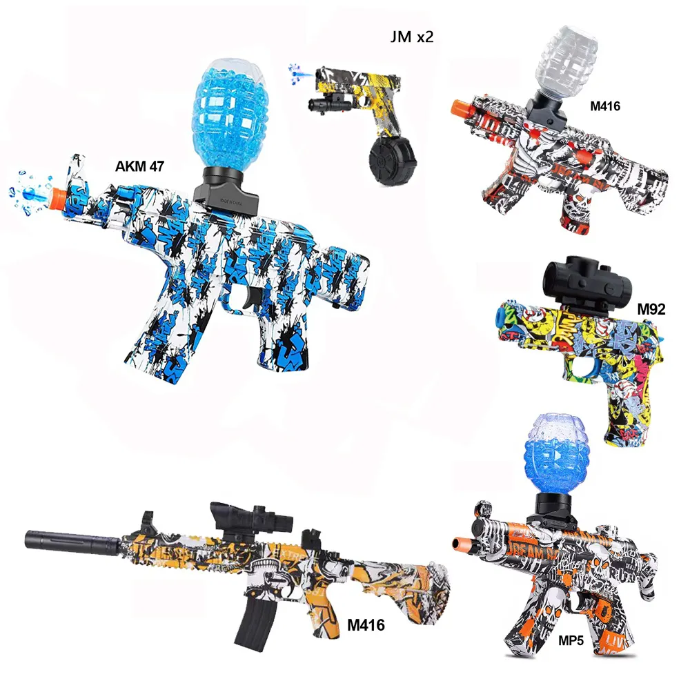 Multiple Styles And Colors Gel Ball Blaster Water Bullet Gun Electric AKM47 M416 Splatter Ball Water Gel Beads Toy Guns