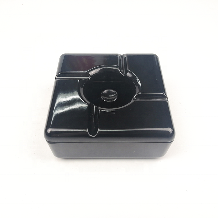 Wholesales Cheap Bulk Black Square Melaminie Ashtray