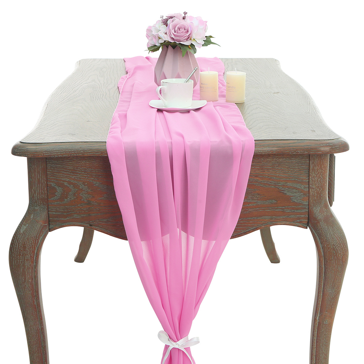 Comfortable table flag for wedding daily home dining room table decoration chiffon tablecloth