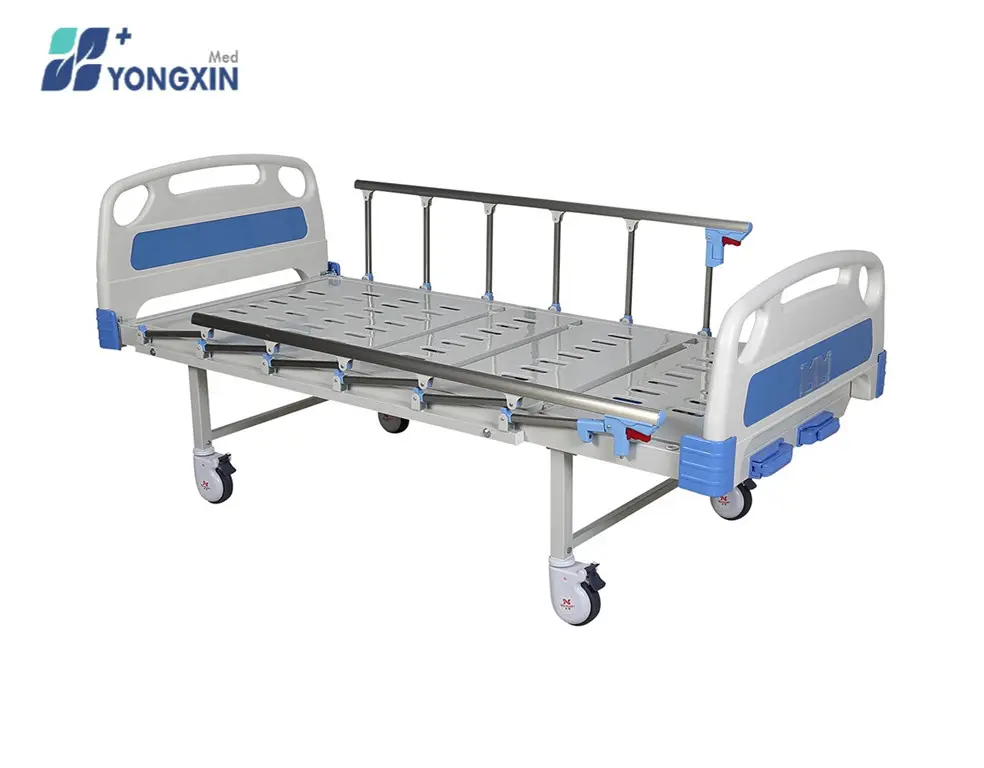 YX-D-3(A3) Good Quality Medical Equipment 2-position Crank Bed hospital manual bed with ABS rail side for sale