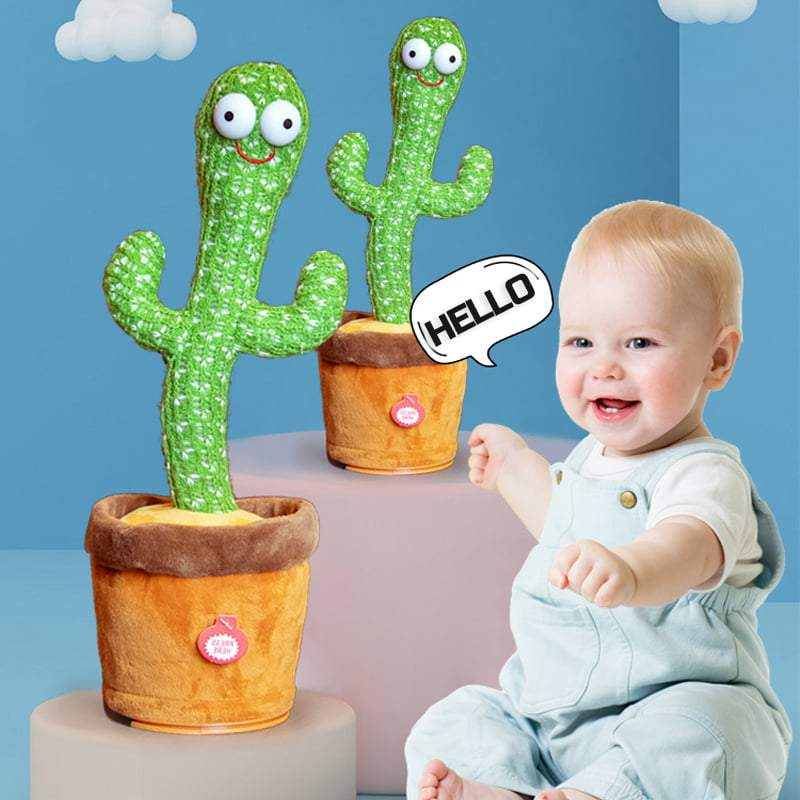 Cactus Plush Toy Electric Singing 120 Songs Dancing And Twisting Cactus Luminous Recording Learning To Speak Twisting Plush Toy